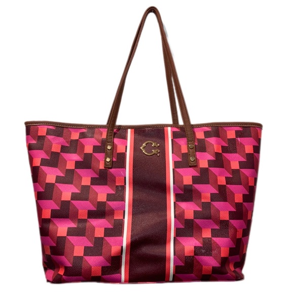 C. Wonder Handbags - C. Wonder Pink, Purple, Burgundy, Orange Over the Shoulder Tote Bag - Leather